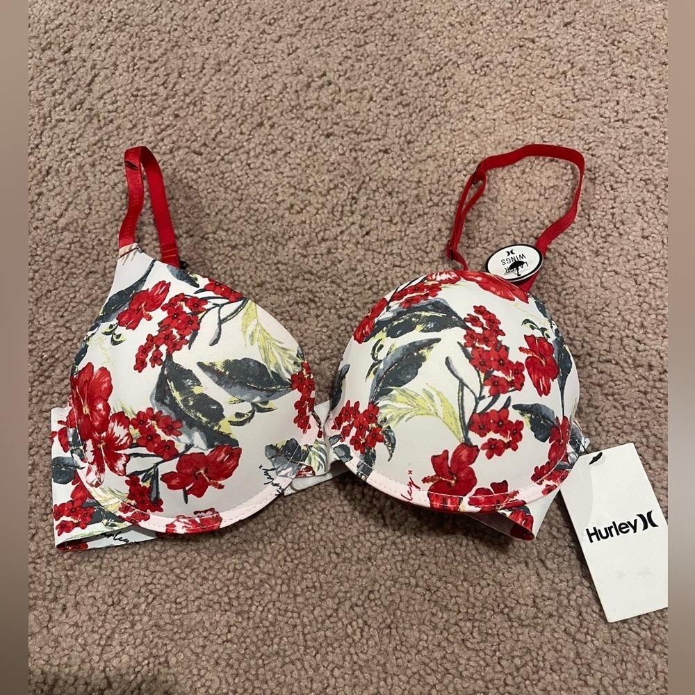 HURLEY 36C Floral Padded Underwire Bra